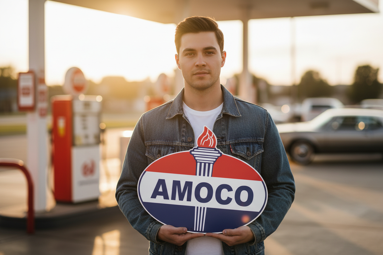 Amoco Metal Sign - Image 3
