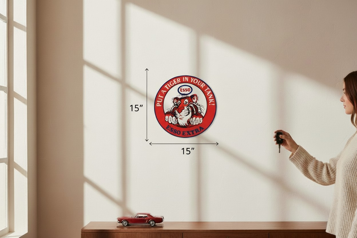 Esso Tiger Metal Sign - Image 2