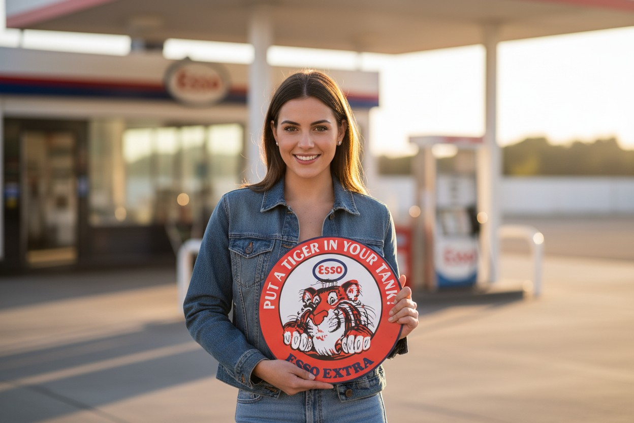 Esso Tiger Metal Sign - Image 3