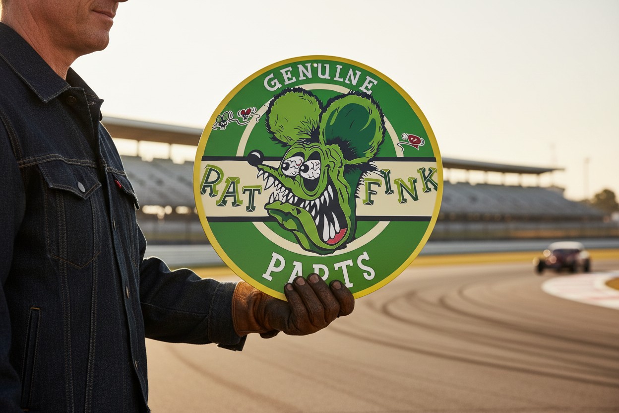 Rat Fink Auto Parts Metal Sign - Image 3